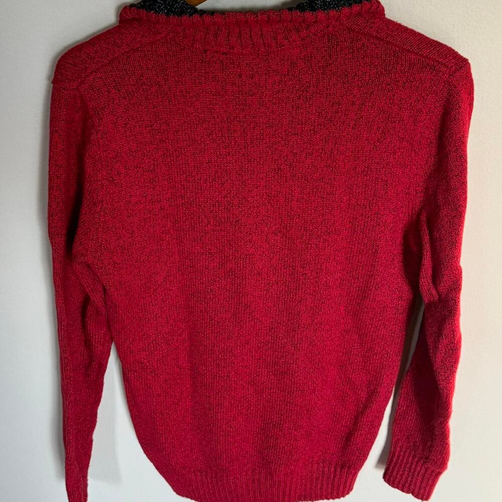 Chaps Red 1/4 Zip Sweater - Picture 2 of 3
